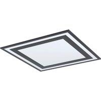 Loops Wall / Ceiling Light Black Modern 595mm Square Slim Panel 36W Built in LED
