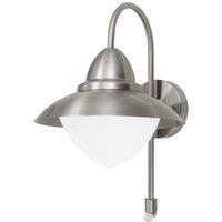 Loops IP44 Outdoor Offset Wall Light & PIR Sensor Stainless Steel 1 x 60W E27 Bulb in Metallics