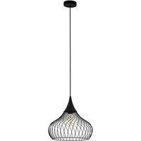Loops Hanging Ceiling Pendant Light Black Steel Wire 1 x 60W E27 Hallway Feature