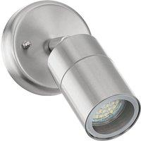 Loops IP44 Outdoor Wall Light Stainless Steel 1 x 5W GU10 Bulb Adjustable Porch Lamp in Metallics