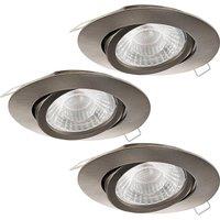 Loops 3 PACK Adjustable Ceiling Downlight Satin Nickel Cast Aluminium 5W GU10 Bulb in Metallics