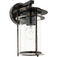 Loops IP44 Outdoor Wall Light Antique Copper & Glass Shade Lamp 1 x 60W E27 Bulb