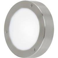 Loops IP44 Outdoor Wall Light Stainless Steel 5.4W Built in LED Porch Lamp in Metallics