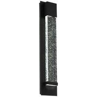 Loops IP44 Outdoor Wall Light Black Long Bubble Glass 3.3W Built in LED Porch Lamp
