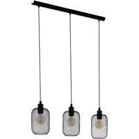 Loops Hanging Ceiling Pendant Light Black Mesh 3x 60W E27 Kitchen Island Lamp