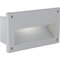 Loops IP44 Recessed Outdoor Wall Light Silver Cast Aluminium 1 x 40W E14 Bulb in Metallics