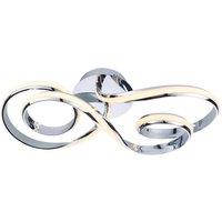 Loops Semi Flush Ceiling Light Chrome Plate & White Silicone 36W LED module