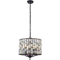 Loops Ceiling Pendant Light Dark Bronze Paint & Clear Crystal 5 x 40W E14