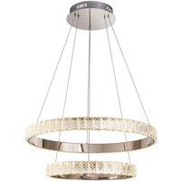 Loops Ceiling Pendant Light Chrome & Clear Crystal 2 x 22.5W LED Bulb Included