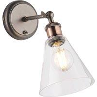 Loops Wall Light Aged Pewter & Aged Copper Plate 10W LED E27 Living Room e10180