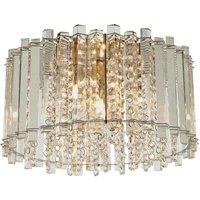 Loops Flush Ceiling Light Clear Crystal & Chrome Plate 4 x 28W G9 clear capsule