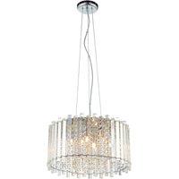 Loops Ceiling Pendant Light Clear Crystal & Chrome Plate 5 x 28W G9 Dimmable
