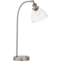 Loops Table Lamp - Brushed Silver Paint & Clear Glass - 40W E14 golf - Bedside Light in Metallics