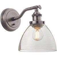 Loops Wall Light - Brushed Silver Paint & Clear Glass - 40W E14 Golf - Dimmable in Metallics