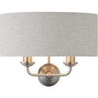 Loops Wall Light - Brushed Chrome Plate & Natural Linen - 2 x 40W E14 - Dimmable