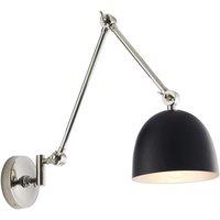Loops Wall Light - Polished Nickel Plate & Matt Black - 10W LED E27 - Dimmable in Metallics
