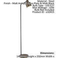 Loops Floor Lamp Light Matt Antique Brass & Matt Black 10W LED E27 Standing