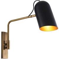 Loops Wall Light - Antique Solid Brass & Matt Black - 10W LED E27 - Dimmable - e10431