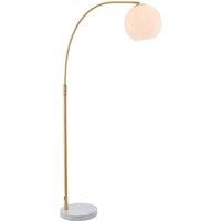 Loops Floor Lamp Light Satin Brass & Opal Glass 40W E27 Complete Standing Lamp in Clear