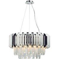 Loops Ceiling Pendant Light Clear Crystal & Polished Stainless Steel 6 x 40W E14 in Metallics