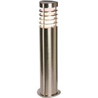 Loops Modern Outdoor Bollard Light - 10.5W E27 LED - 500mm Height - Stainless Steel in Metallics