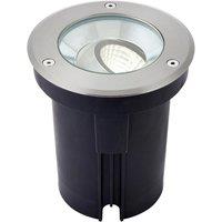 Loops Stainless Steel Drive Over IP67 Ground Light - 13W Cool White LED - Tilting Head in Metallics