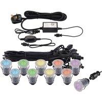 Loops Recessed Decking IP67 Smart Guide Light Kit - 10 x 0.75W RGB LED Module