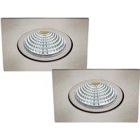 Loops 2 PACK Wall / Ceiling Recess Square Downlight Satin Nickel Spotlight 6W LED in Metallics