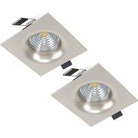 Loops 2 PACK Wall / Ceiling Flush Square Downlight Satin Nickel Spotlight 6W LED in Metallics