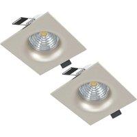 Loops 2 PACK Ceiling Flush Square Downlight Satin Nickel Spotlight 6W In Built LED in Metallics