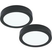Loops 2 PACK Wall / Ceiling Light Black 160mm Round Surface Mounted 10.5W LED 4000K