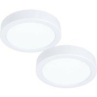 Loops 2 PACK Wall / Ceiling Light White 160mm Round Surface Mounted 10.5W LED 4000K