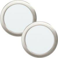 Loops 2 PACK Wall / Ceiling Flush Downlight Satin Nickel Spotlight 10.5W LED in Metallics