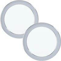 Loops 2 PACK Wall / Ceiling Flush Downlight Chrome Steel 10.5W LED 166mm Round in Metallics