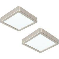 Loops 2 PACK Ceiling Light Satin Nickel 160mm Sqaure Surface Mounted 10.5W LED 3000K in Metallics