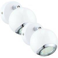 Loops 2 PACK Wall Spot Light Round ous Colour White Chrome Shade GU10 1x3W Included