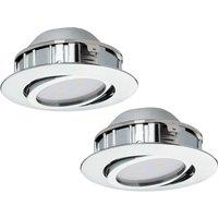 Loops 2 PACK Wall / Ceiling Flush Downlight Chrome Round Recess Spotlight 6W LED