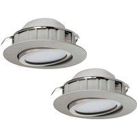 Loops 2 PACK Wall / Ceiling Flush Downlight Satin Nickel Plastic 6W Built in LED in Metallics