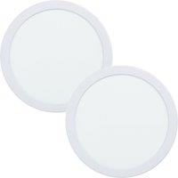 Loops 2 PACK Wall / Ceiling Flush Downlight 216mm White Spotlight 16.5W 3000K LED