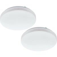 Loops 2 PACK Wall Flush Ceiling Light Colour White Shade White Plastic Bulb LED 11.5W
