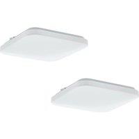 Loops 2 PACK Wall Flush Ceiling Light Colour White Shade White Plastic Bulb LED 11.5W