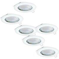 Loops 2 PACK 3 PACK Flush / Recessed Ceiling Downlight White Steel 3x 3W GU10