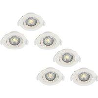 Loops 2 PACK 3 PACK Flush Adjustable Ceiling Downlight White Plastic 5W LED