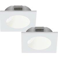 Loops 2 PACK Wall / Ceiling Flush Downlight White Cast Aluminium 2W Built in LED
