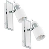 Loops 2 PACK Wall Light Colour Chrome Plated & White Rocker Switch GU10 1x5W Included