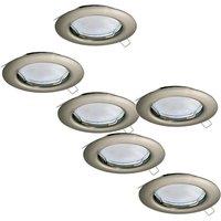 Loops 2 PACK 3 PACK Flush Ceiling Downlight Satin Nickel Steel 3x 3W GU10 Bulb in Metallics