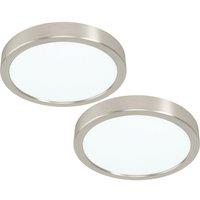 Loops 2 PACK Wall / Ceiling Light Satin Nickel 210mm Round Surface 16.5W LED 4000K in Metallics