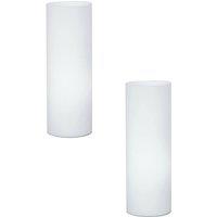 Loops 2 PACK Table Lamp Colour Shade White Glass Opal Matt In Line Switch E27 1x60W