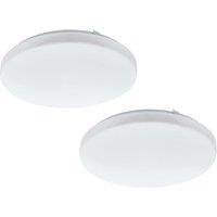 Loops 2 PACK Wall Flush Ceiling Light Colour White Shade White Plastic Bulb LED 17.3W
