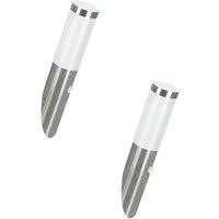 Loops 2 PACK IP44 Outdoor Wall Light & PIR Motion Sensor Stainless Steel 12W E27 in Metallics